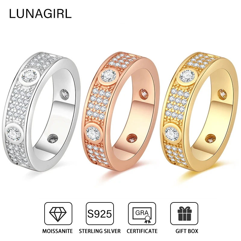 D Цвет 1 7 карата все кольца с бриллиантами из муассанита для женщин и мужчин