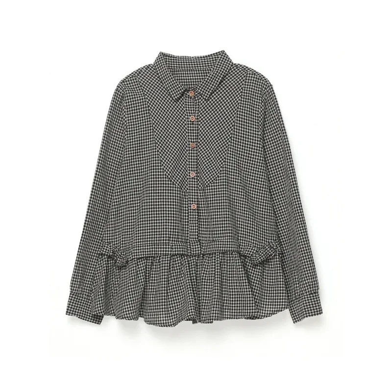 Повседневная женская рубашка 24 осенний Ханчжоу модный топ без воротника в