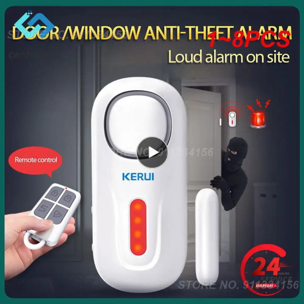 

1~8PCS 120DB Wireless Door/Window Entry Security Burglar Sensor Alarm PIR Magnetic Smart Home Garage System Remote Control Led