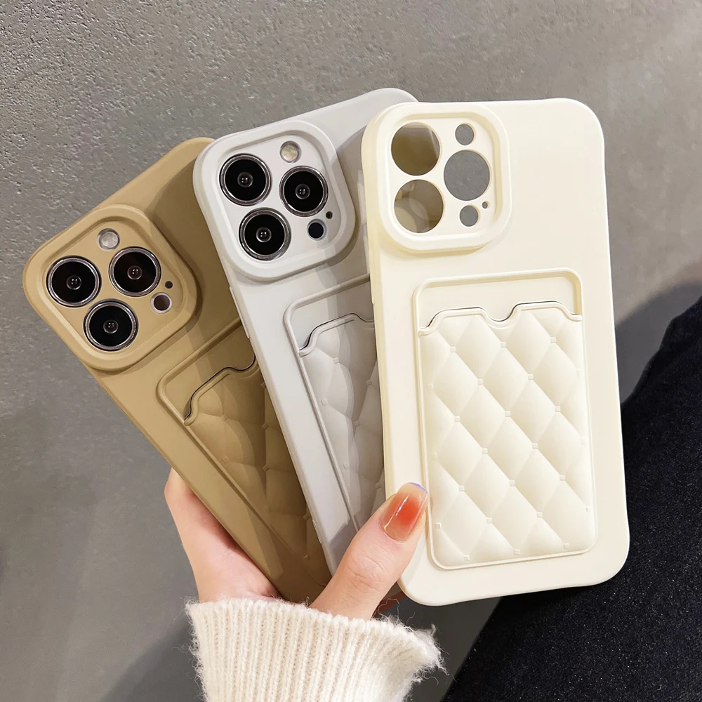 Модный чехол-бумажник с рисунком в виде ромбовидной решетки для iPhone 11 12 13 Pro Max XS X XR