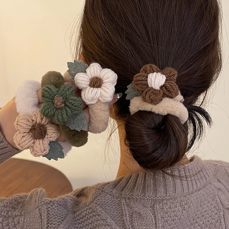 

Rubber Bands For Girls Lovely Cartoon Flowers Elastic Hair Bands Head Rope Ponytail Holder Children Hair Accessories