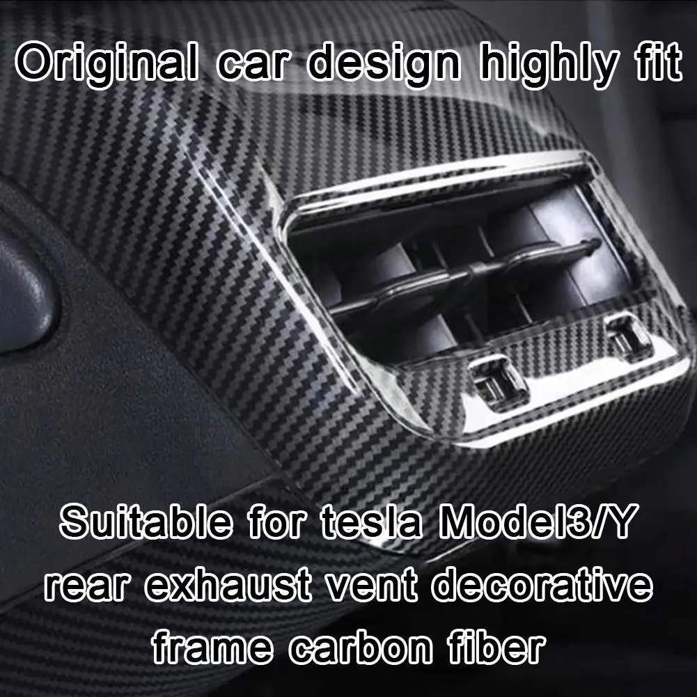 

Matte Carbon Fiber For Model 3 Car Interior Rear Air Outlet Cover Back Exhaust Vent Cover For Model Y Accessori L1x3