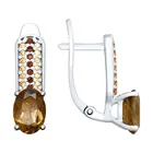 Серьги SOKOLOV из серебра с раухтопазами и фианитами, Серебро, 925, Женские, Серьги 2022 тренд, Оригинальная продукция