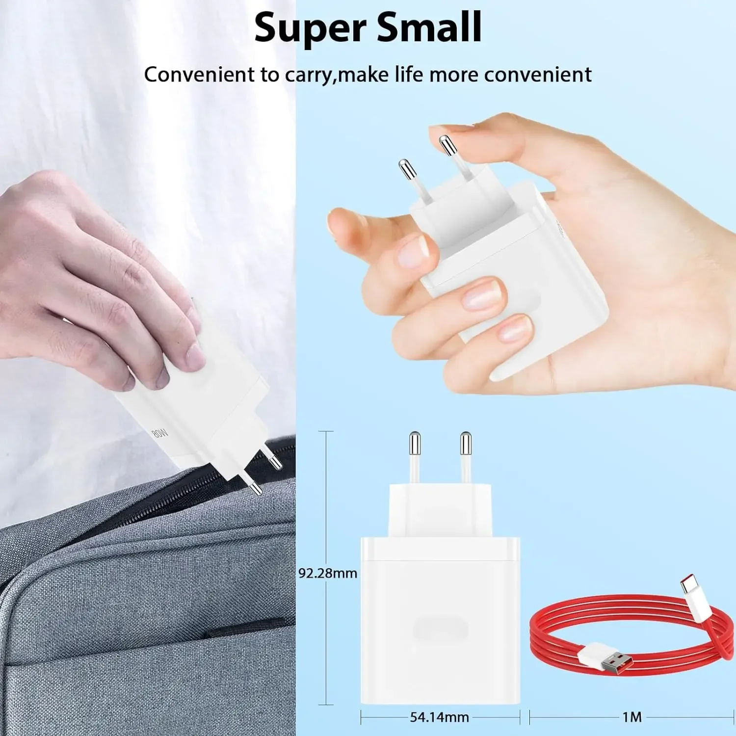 Быстрое настенное зарядное устройство для OnePlus 80 Вт SuperVOOC EU 10 11 12 Nord CE 2 3 Lite OPPO realme GT