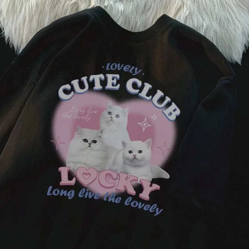 Футболка женская с коротким рукавом милая Повседневная рубашка в японском стиле