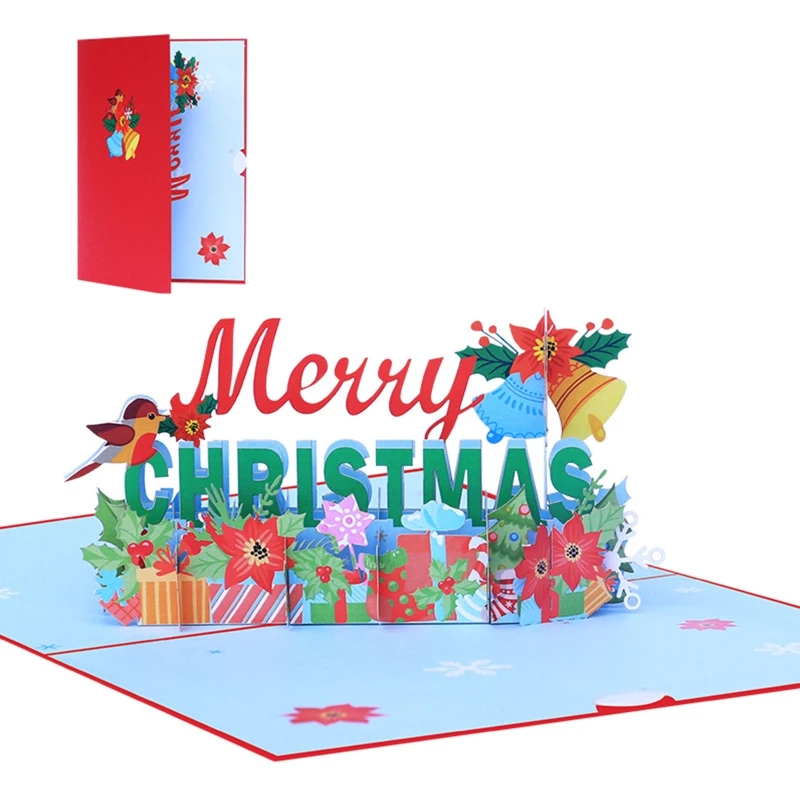 

3D for pop up Christmas Greeting Card Handwriting Expressing Love Gratitude
