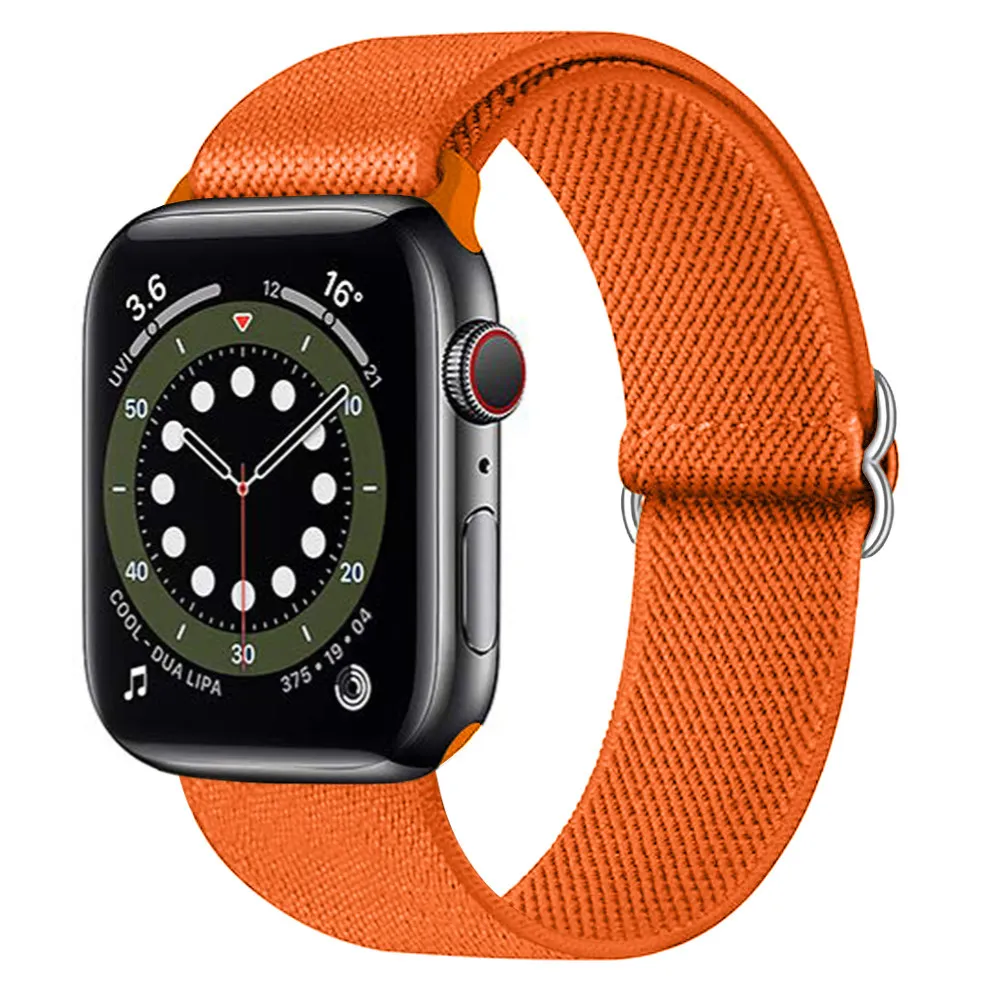 

Braided Solo Loop Band For Apple Watch strap 44mm 40mm 45mm 41mm Elastic Nylon bracelet+PC Case iWatch series 7 6 5 4 se strap