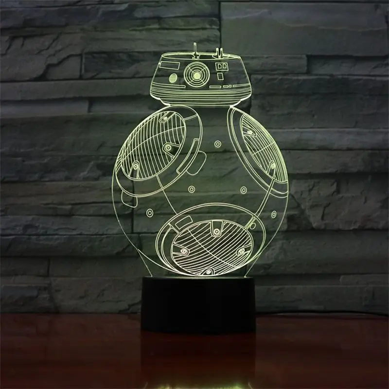 Фото Набор USB-ночников STAR WARS, светящийся белый Дарт Вейдер, черный робот Йода, комплект для создания атмосферы у кровати. №5