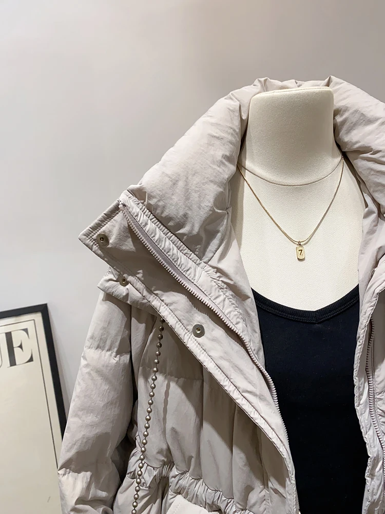 Прогулочное одеяло! Повседневный свободный пуховик средней длины женская зимняя