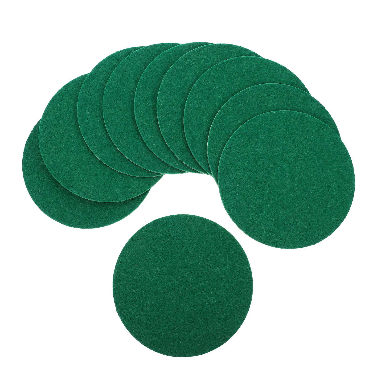 

10 Pcs Hockey Flannel Air Hitting Bat Patch Polyester Fiber Pad Green Stickers Pusher Pads Ice Part Puck