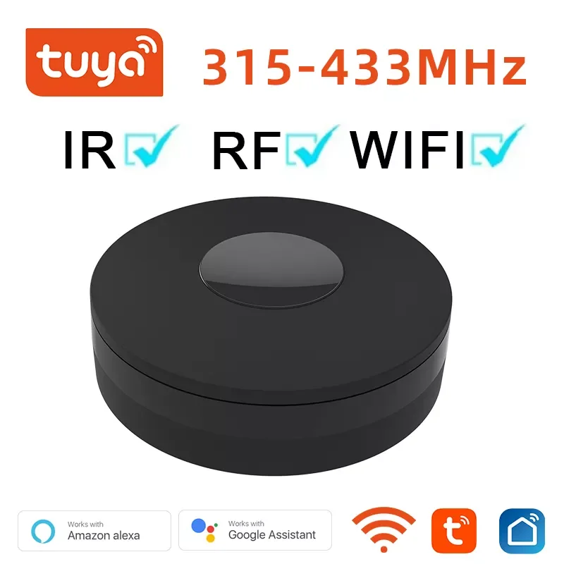 

Smart WiFi RF433 IR Remote Control Smart Home for Air Conditioner ALL Support Alexa, Assistant Voice Control