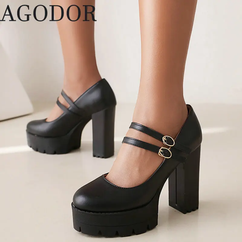 

Туфли-лодочки женские на платформе, с пряжкой, на высоком каблуке