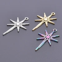 5pcs hot trendy unisex star charms stainless steel pendant accessory necklace earrings jewelry making bulk diy craft