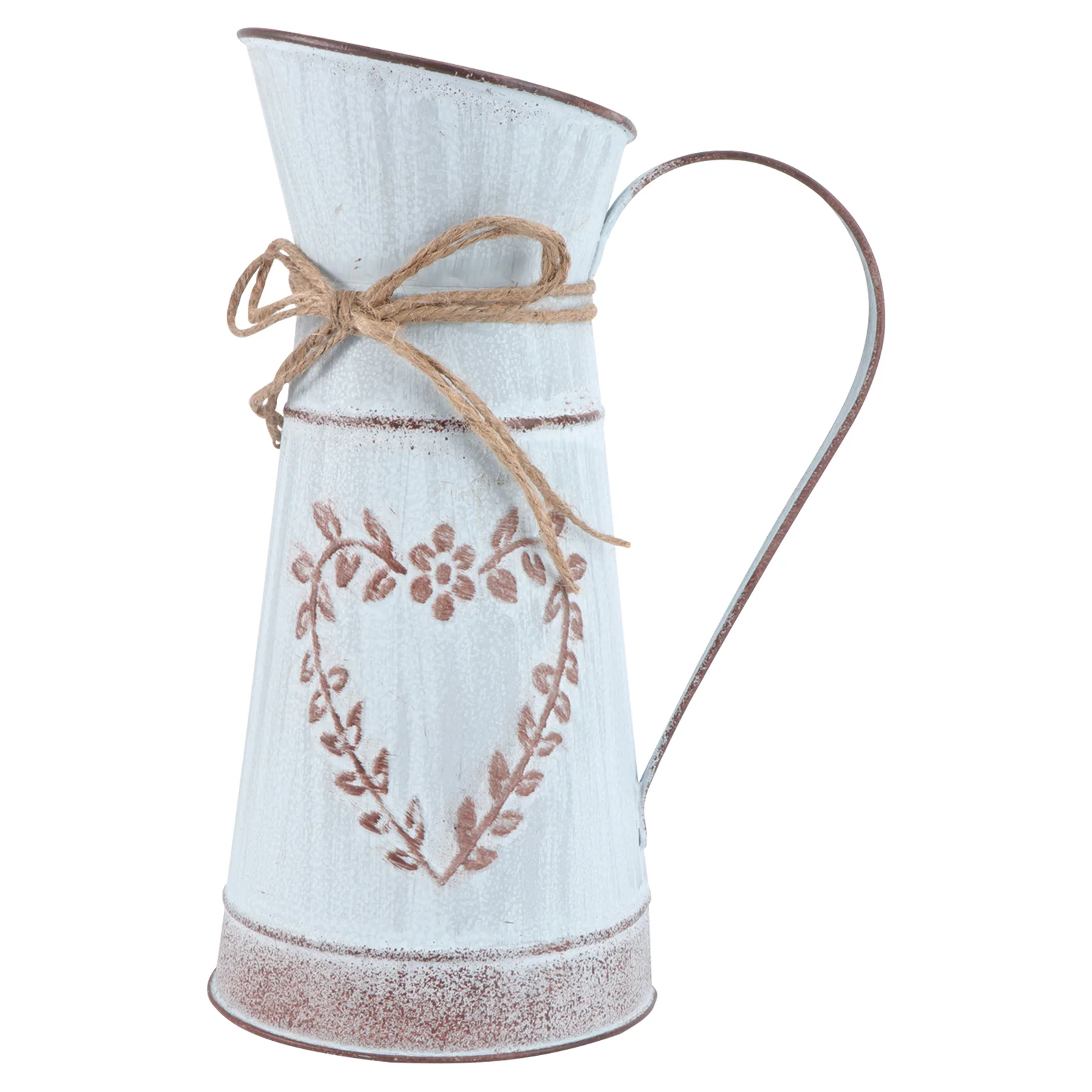 

Vase Metal Flower Bucket Can Jug Vintage Decorative Pitcher Rustic Vases Shabby Farmhouse Galvanized Planter Iron Bouquets