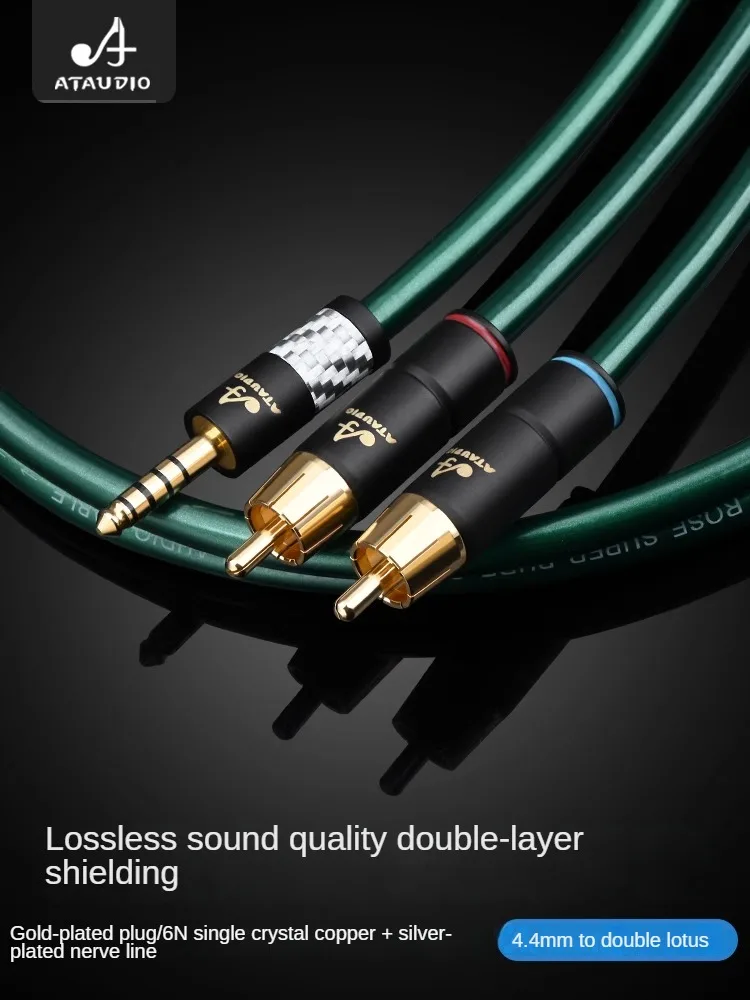 

4.4mm to Double Lotus HiFi Single Crystal Copper Noise and Disturbance Immunity 4.4 Balanced 1/2 Power Amplifier Audio Cable