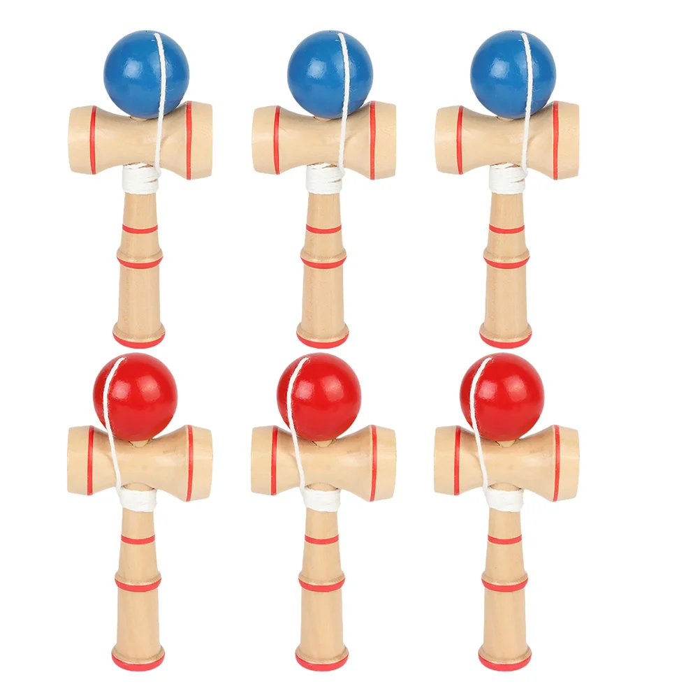 

6Pcs Wooden Creative Kendama Cup and Toys Hand-Eye Coordination Toys
