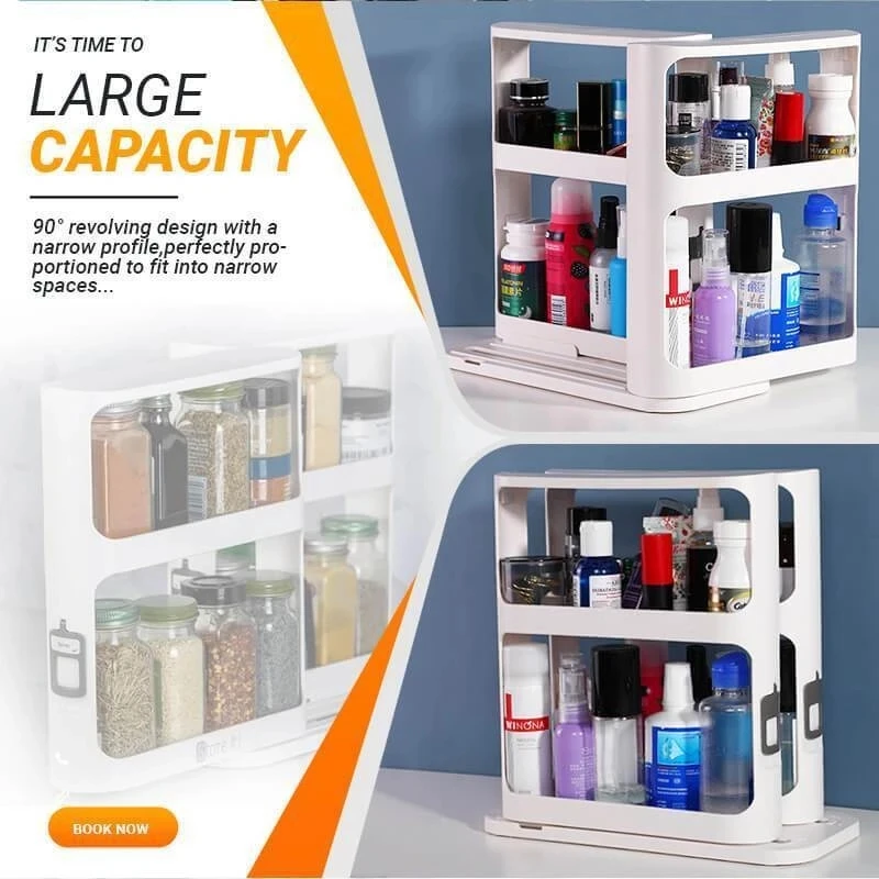 2 layer storage kitchen rotating organize spices jar bottle storage rack kitchen bottle storage organizer shelves slide cabinet free global shipping