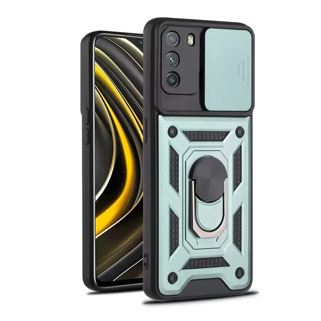 

2022 Shockproof Coque For X3 NFC M3 Pro F3 5G Case Car Magnetic Ring Stand Push Pull Protect Shell Cover