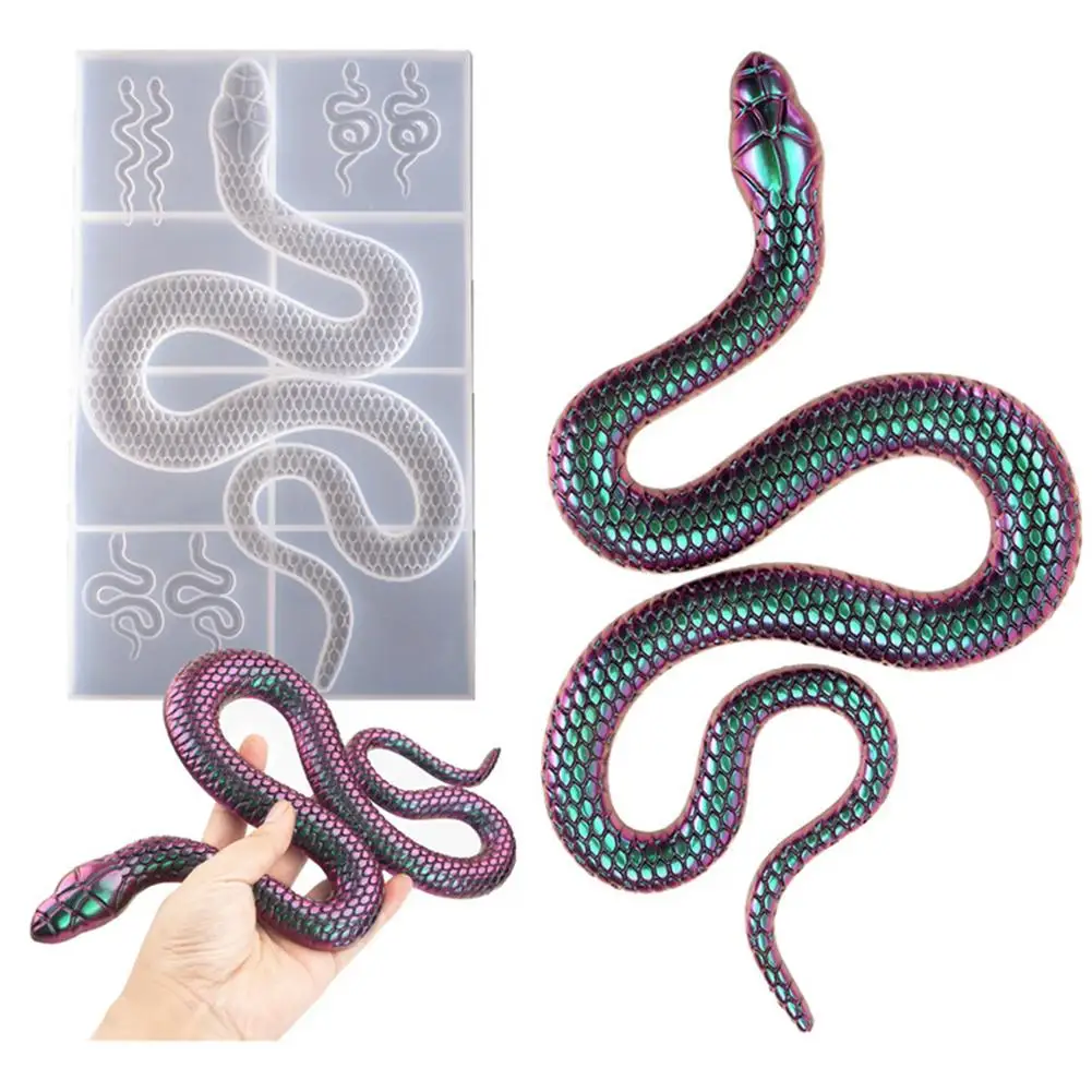 

3D «сделай сам», Прозрачная форма в виде змеи из эпоксидной смолы, силиконовые поделки, Декор, зеркало, змея, череп, инструмент для украшения