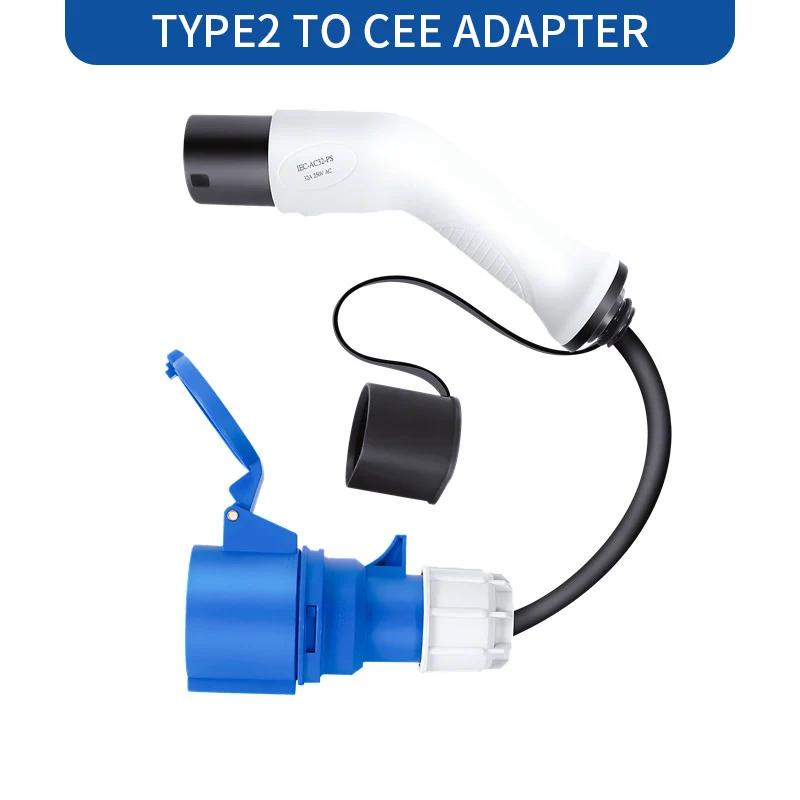

WUFEN Charging Pile Gun Connector IEC 62196-2 Type2 32A To CEE Socket Adapter Portable Charger Station