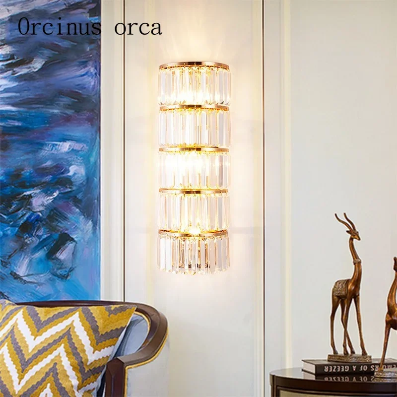 Американский роскошный хрустальный настенный светильник для гостиной прихожей