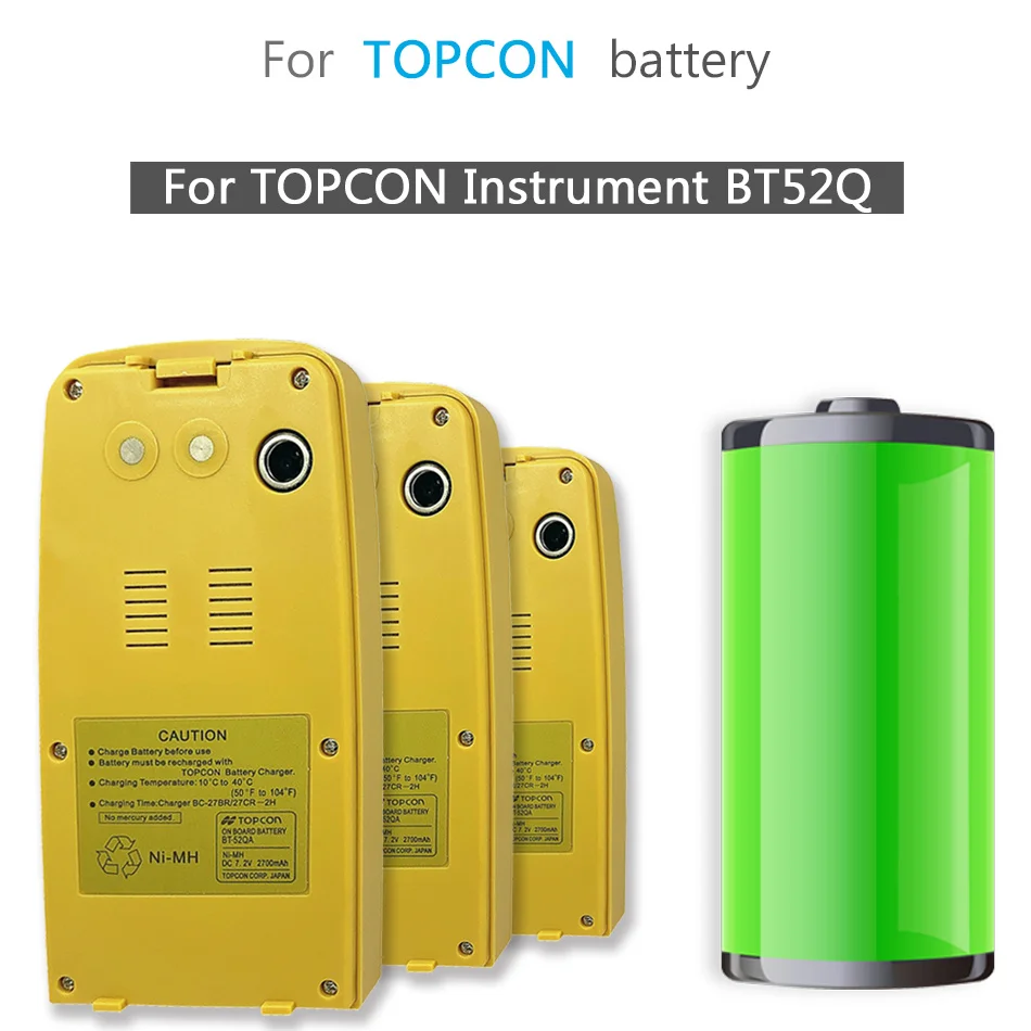

BT-52QA (3 PIN) 2700mah Battery for TOPCON Instrument BT52Q