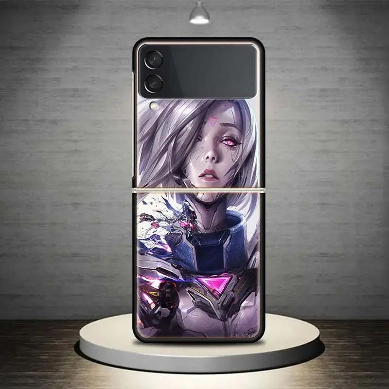 Лига Hero Games Akali для Samsung Galaxy Z Flip 4 3 5G чехол телефона черный Жесткий Чехол ZFlip