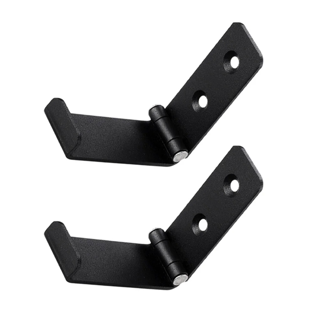 

2 Pcs Folding Hat Bedroom Foldable Hangers Stainless Steel Hook Towel Rack Black Universal Kitchen Hooks Wall