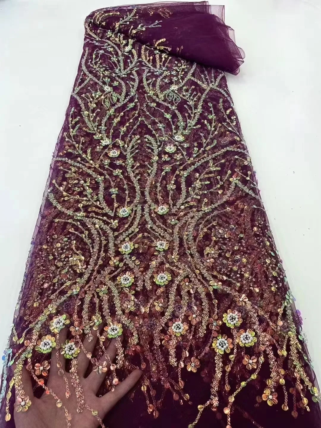 Дешево Оранжевая нигерийская французская кружевная ткань, 2021 вышитая африканская Бархатная кружевная ткань с камнями и блестками, кружево для Афр... Pаспродажа Оранжевая нигерийская французская кружевная ткань, 2021 вышитая африканская Бархатная кружевная ткань с камнями и блестками, кружево для Афр...