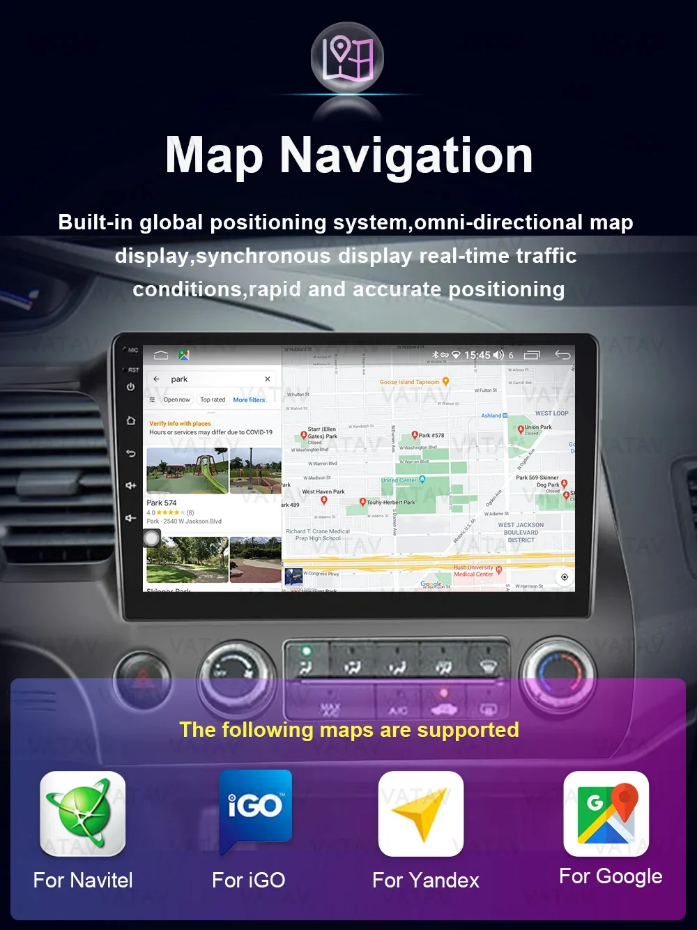 Для Honda civic 2005-2012 Автомобильный Android 13 мультимедийный Carplay GPS AI голосовая навигация