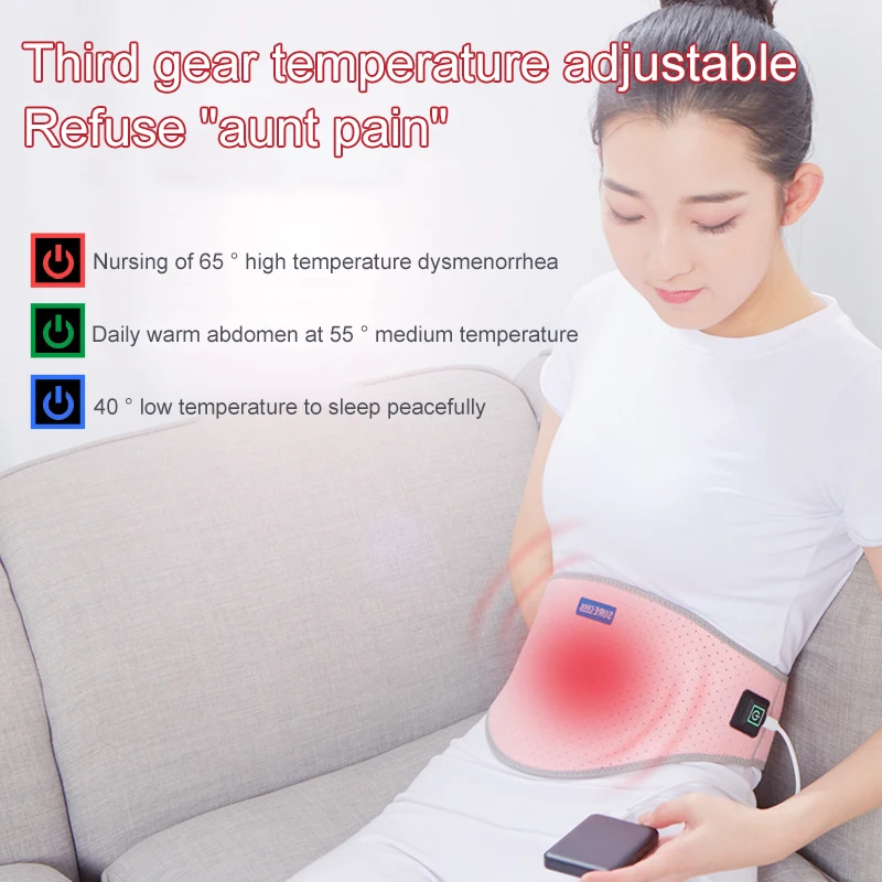 

Portable Electric Heating Pad 3 Temperature Adjustable Warm Waist Band Graphene Back Belly Heating Pad for Women Girls PR Sale