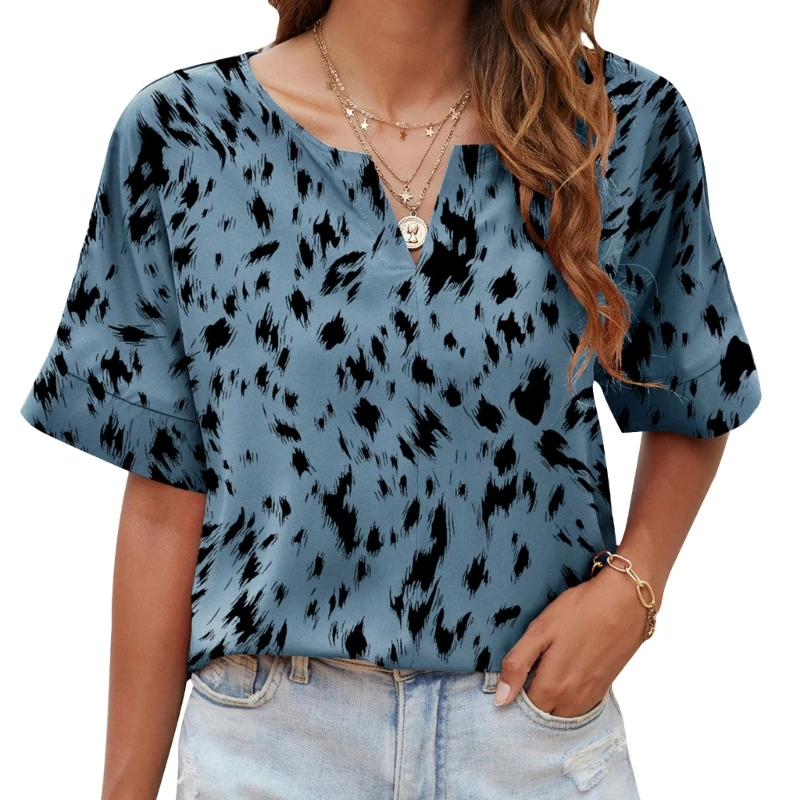 

All-match Breathable T Shirt Women Girls Color Matching Shirts Summer Spring Soft Pullover Female Clothing Top