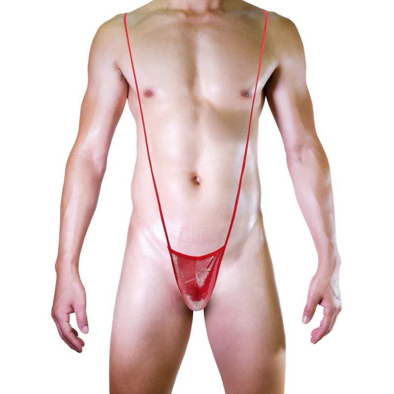 Jockstrap Мужское нижнее белье боди из лакированной кожи с U-образным выпуклым