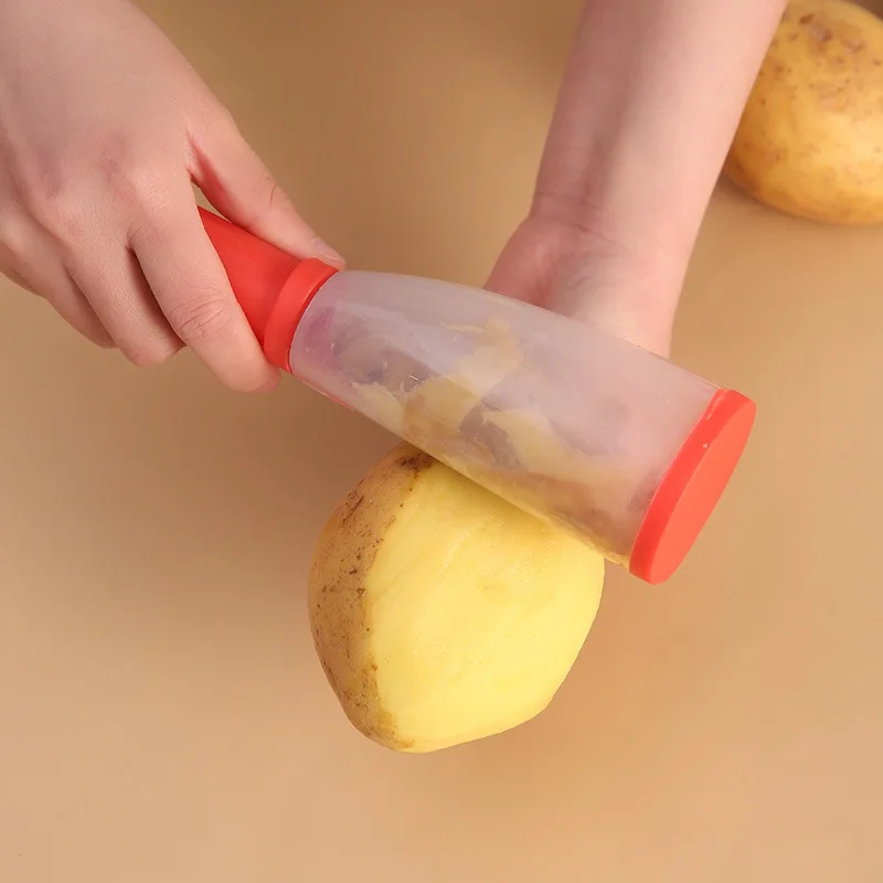 

Multifunktionale Peeling Messer Speicher Typ Lagerung Rohr Anti-splash Obst Gemüse Peeler Liefert Haushalts Küche Werkzeuge