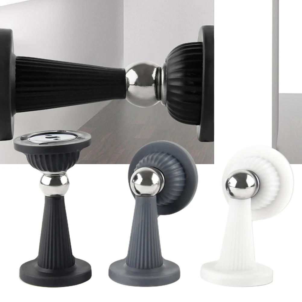 

Magnetic Door Stop Wall Floor Mounted Silicone Stopper Holder No Punching Wind-Proof Door Holder Furniture Hardware