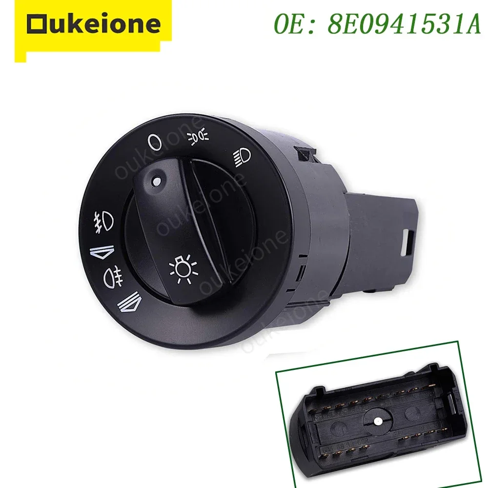 Фото Для AUDI A4 B6 2000-2004 A4 B7 2004 2005 2006 2007 8E 0941531 Главный свет, переключатель управления противотуманными фарами, автомобильные аксессуары №1