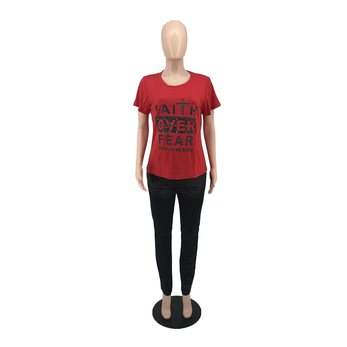 Plus Size Two Piece Sets Summer Short Sleeve Shirt and PU Leather Pants Wholesale Sexy Outfits Female Fashion Print Clothing