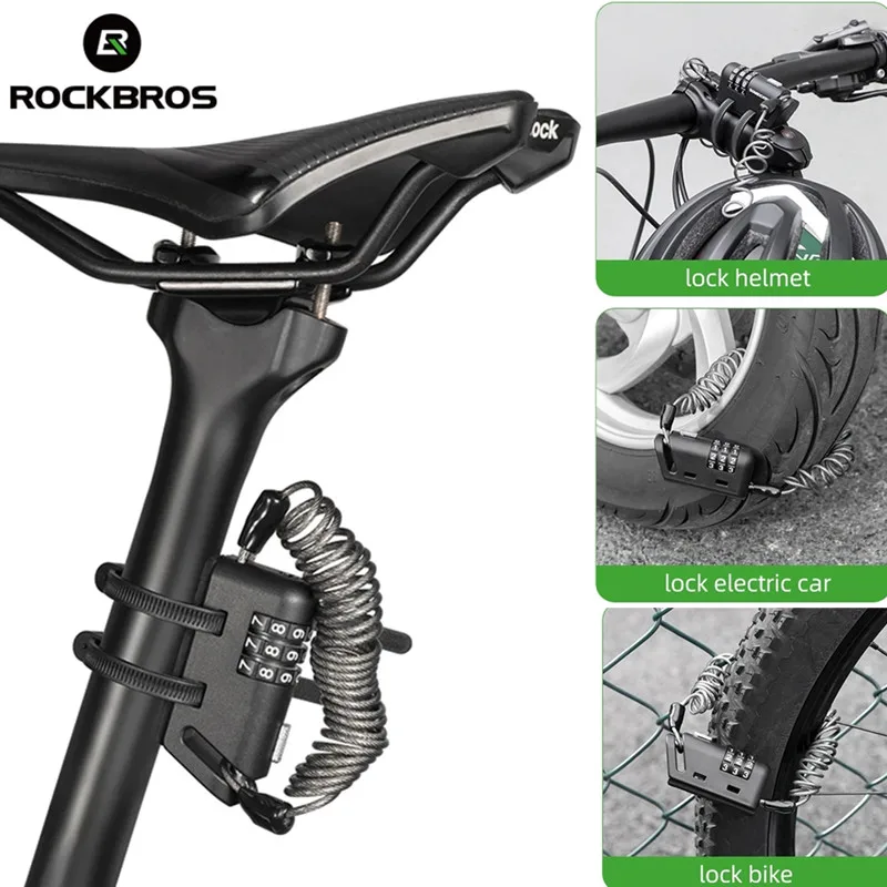

Велосипедный мини-замок ROCKBROS, замок с защитой от кражи, гибкий пароль, ультралегкий замок для мотоциклетного шлема