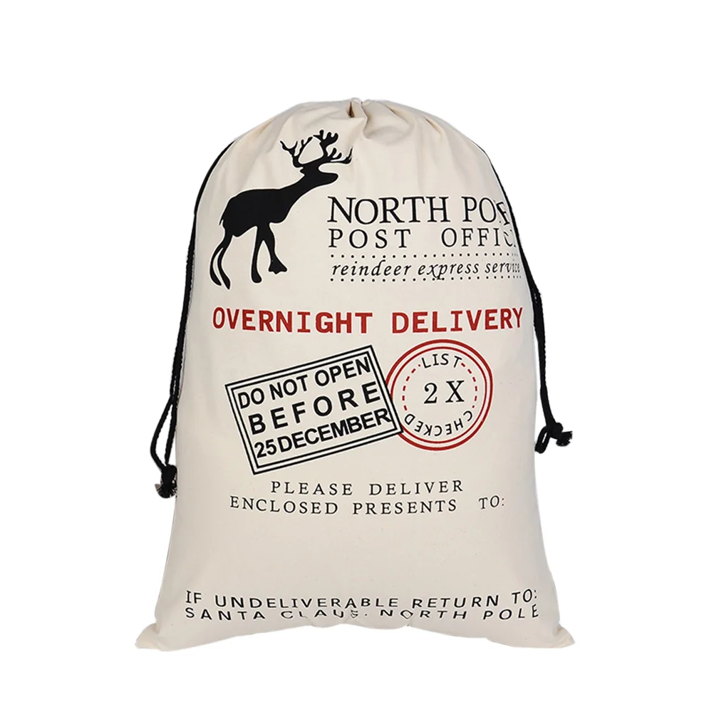 

Santa Claus Holiday Gift Bag Christmas Canvas Bag Festival Fabric Bag Fabric Gifts Bag(HK-04)