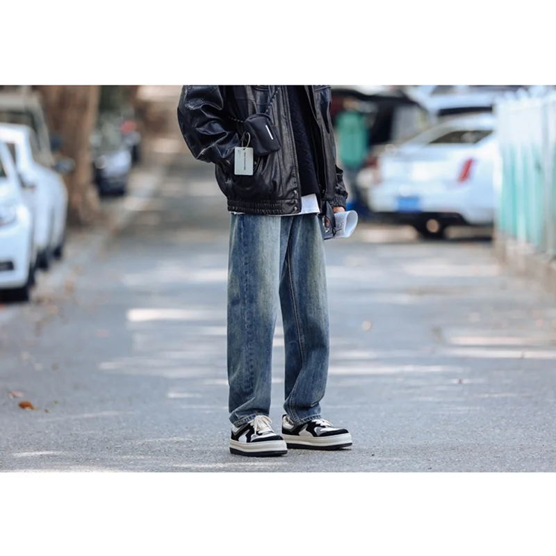 Men Clothing New Straight Loose Cylinder Jeans Vintage Comfortable Blue Temperament Harun Trousers Female 2022 Autumn and Winter