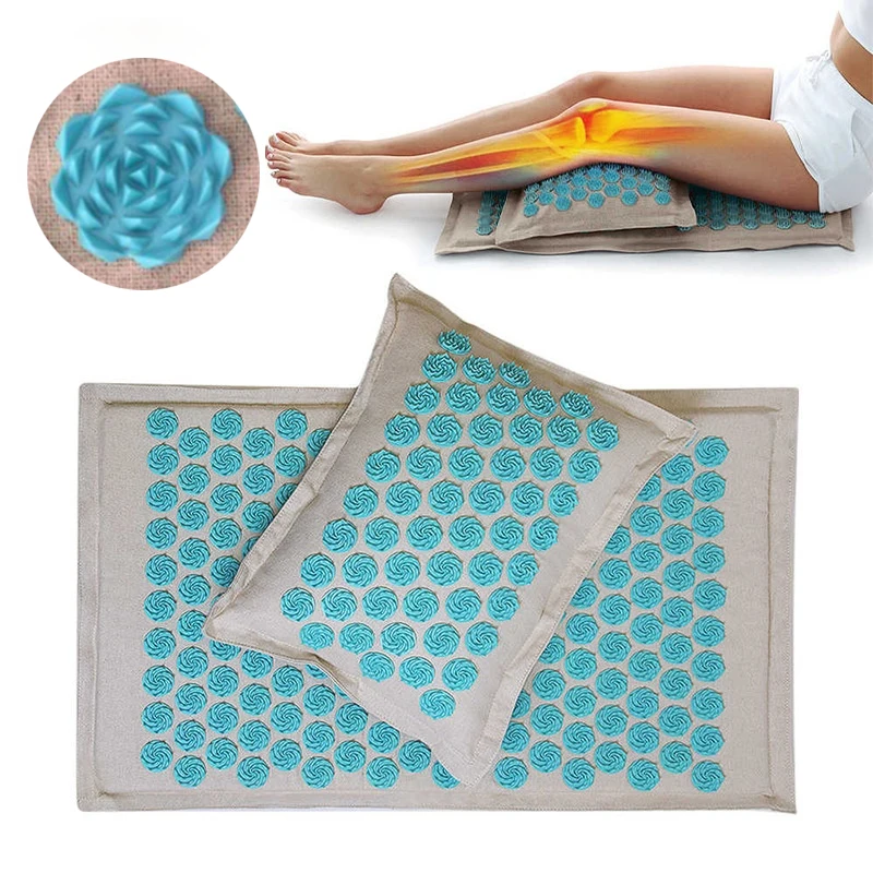 

Набор ковриков для акупрессуры из кокосового волокна, акупунктурный Массажный коврик для ног с подушкой, релаксация, снятие стресса, Массаж...