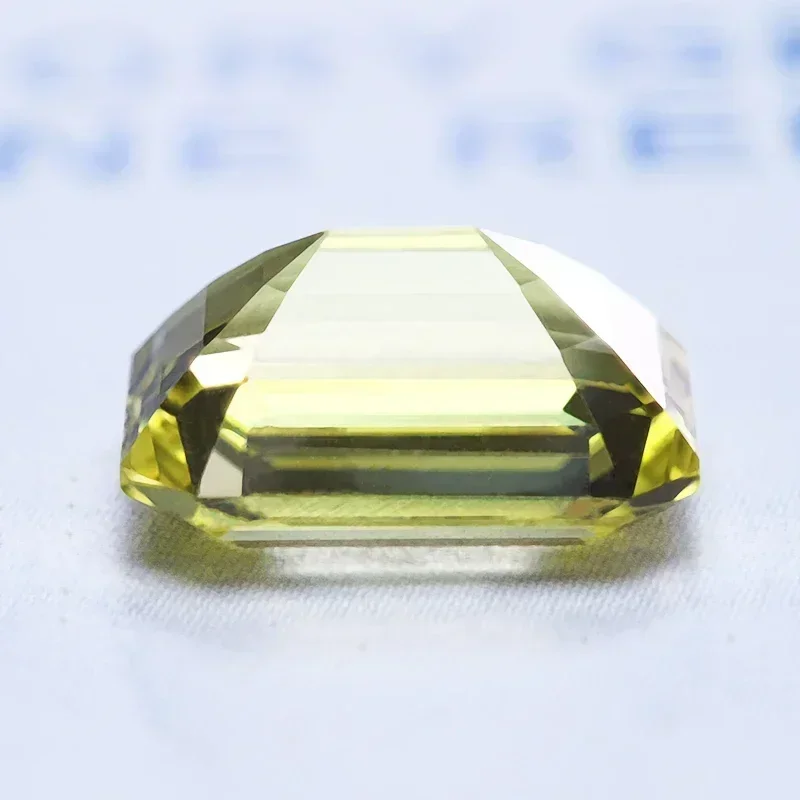 Фото Lab Grown Sapphire Emerald Cut Yellow Color Gemstone for Charms DIY Ring Necklace Earrings Materials Selectable AGL Certificate №5