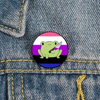 genderfluid pride frog knife pin custom brooches shirt lapel teacher bag backpacks badge cartoon gift brooches pins for women