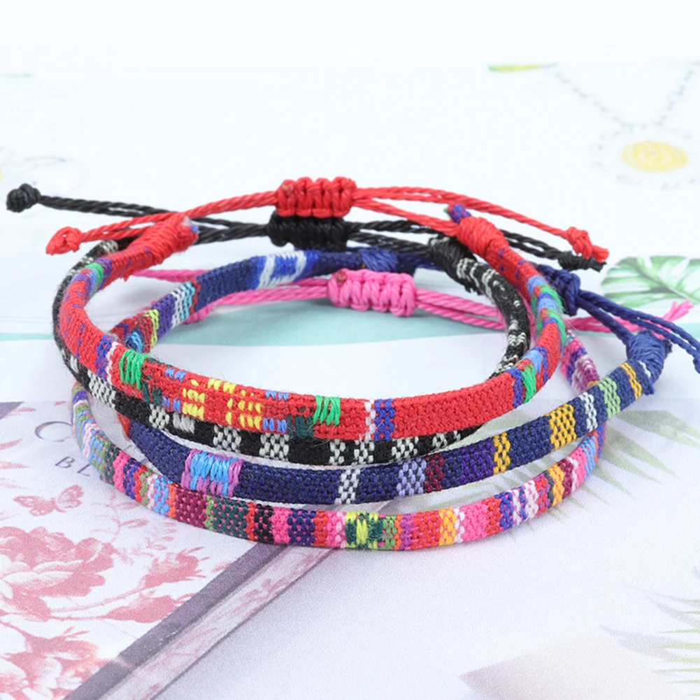 

Boho Weave Cloth Friendship Bracelet Multilayer Woven Rope String Handmade Bracelets Sets For Women Men Adjustable