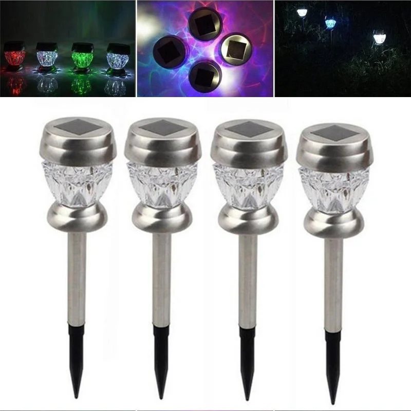 

8Pcs Color Changing LED Solar Lamps Pathway Lights Outdoor Garden Stake Lighting Landscape Lawn Outside Christmas Festival Decor