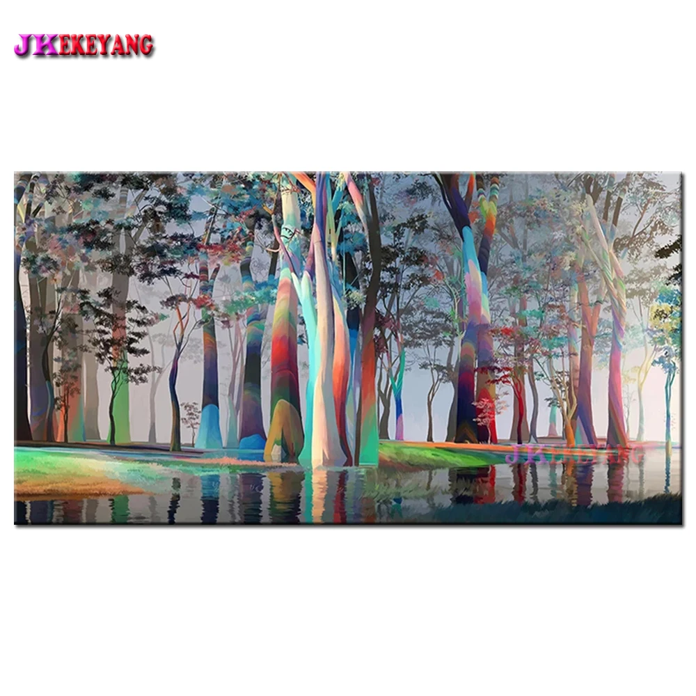 

DIY Diamond Painting Cross Stitch colorful abstract tree Embroidery Full Square Drill Cross Stitch Rhinestone Y4829
