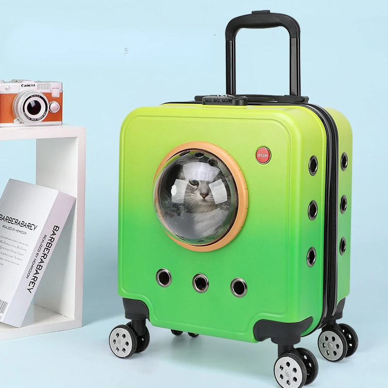 

Переносной рюкзак для котят, воздухопроницаемая переносная клетка на колесиках для перевозки щенков и кошек, вместительные товары для домашних животных