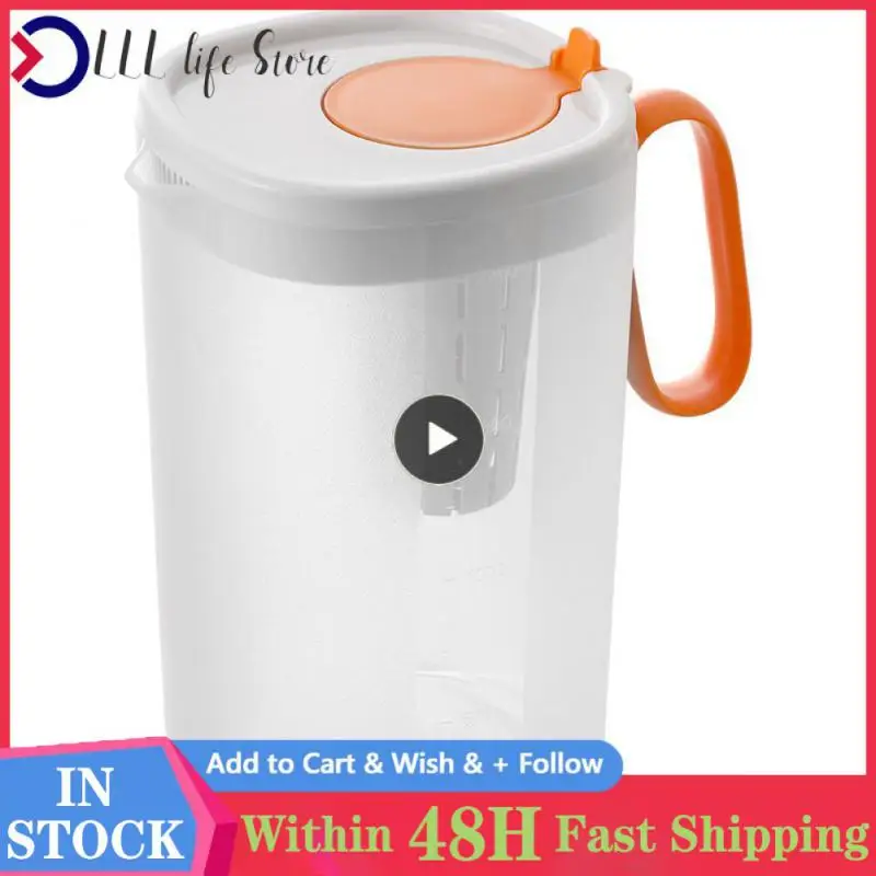 Refrigerator Storage Eco-friendly Plastic Anti Splash Non Leak Transparent Water Kettle Large Capacity Kettle With Lid Handle