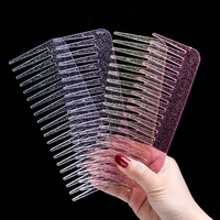 color glitter comb fine toothed sequins hair brush large tangle detangling hairdressing women wide tooth comb hair styling tools