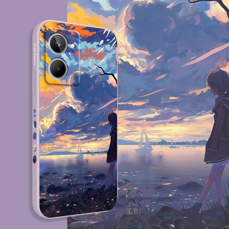 

Чехол с рисунком дороги и комиксов для OPPO Realme 10 10T 9 9i 8 8i 7 7i 6 Pro Plus C30 C31 C35 C1 C11 C12 C15 C20 C21Y C25 C25S